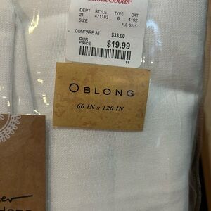 Antique white 60x120” oblong linen table cloth